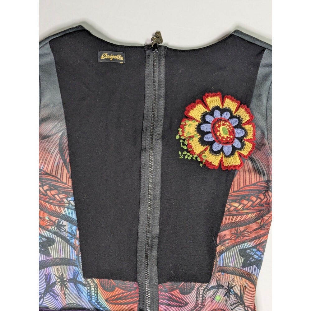 Desigual Tenfort Ponte Bohemian Dress Womens Multicolor Boho Grunge MiniSmall - Picture 10 of 16